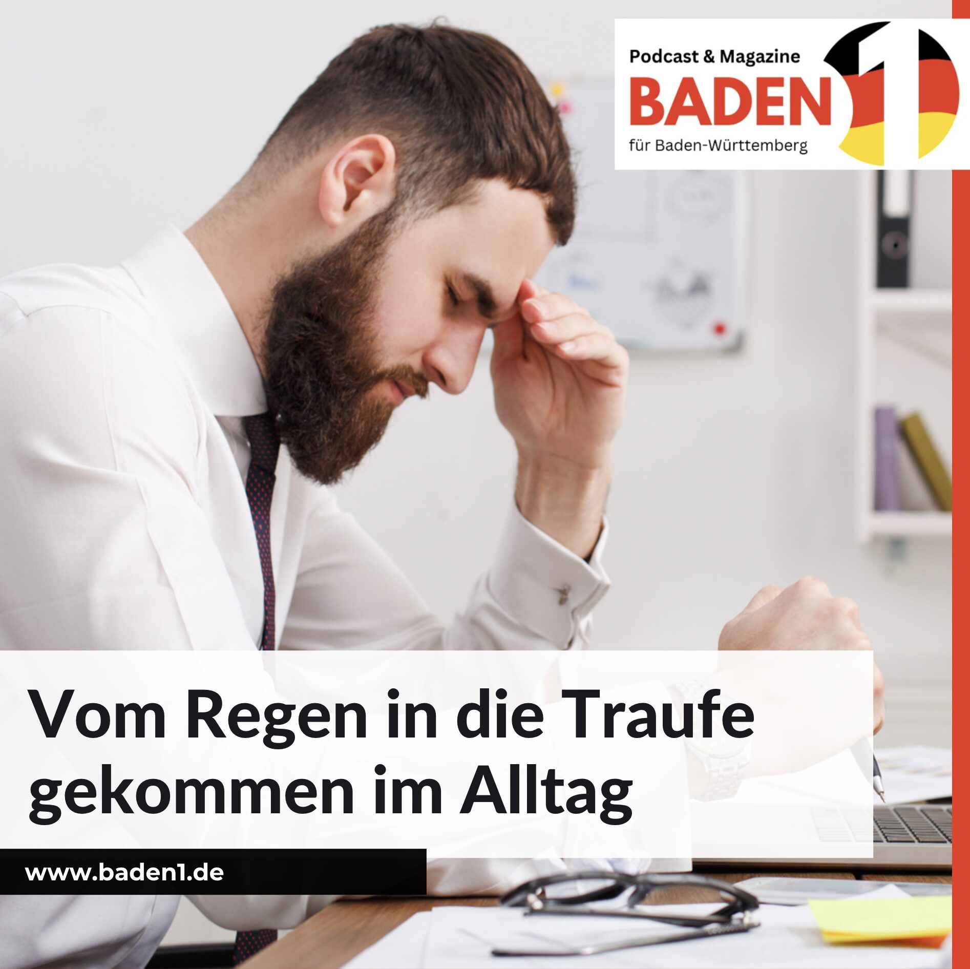 Vom Regen in die Traufe gekommen im Alltag