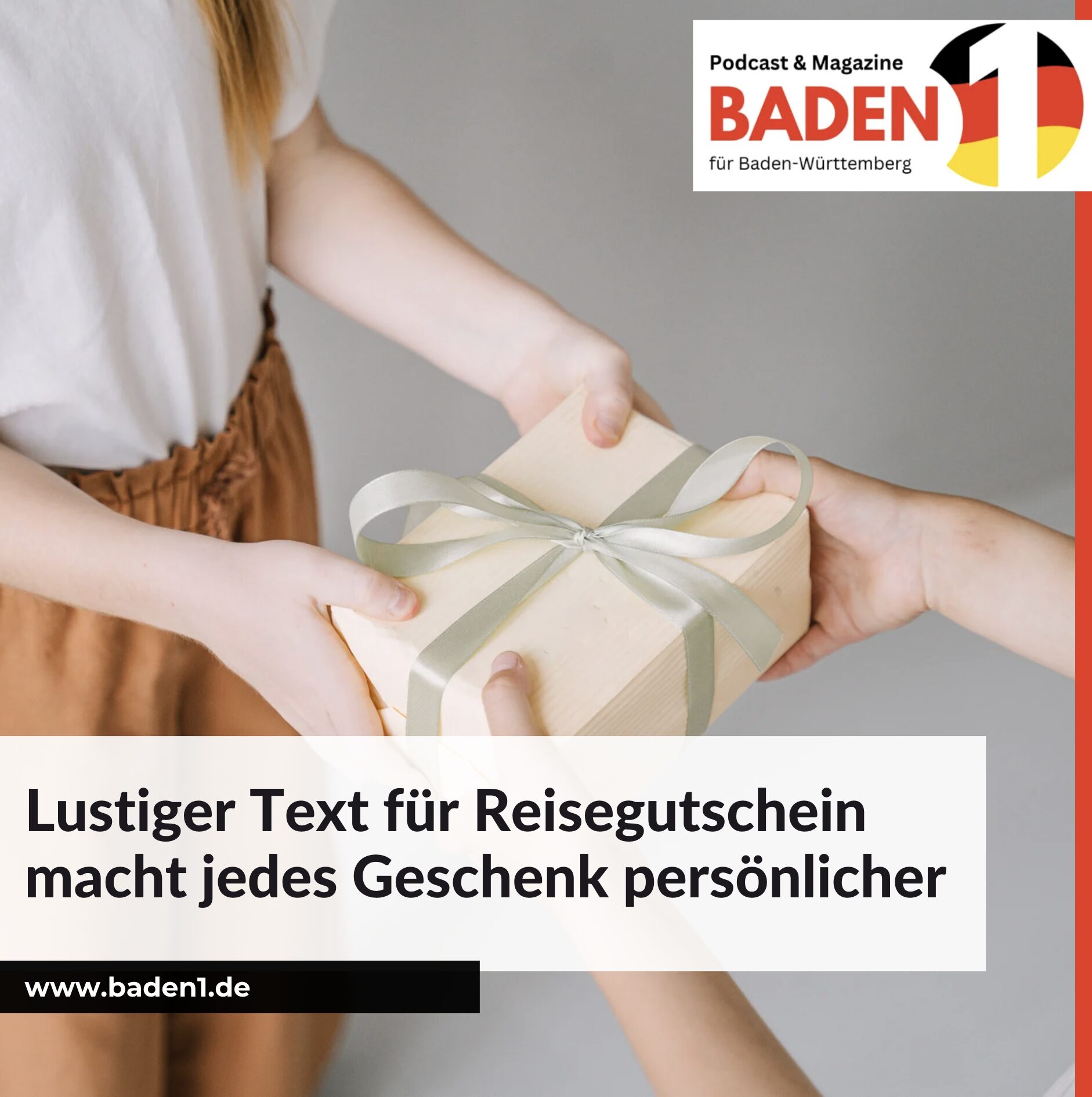 Lustiger Text für Reisegutschein macht jedes Geschenk persönlicher