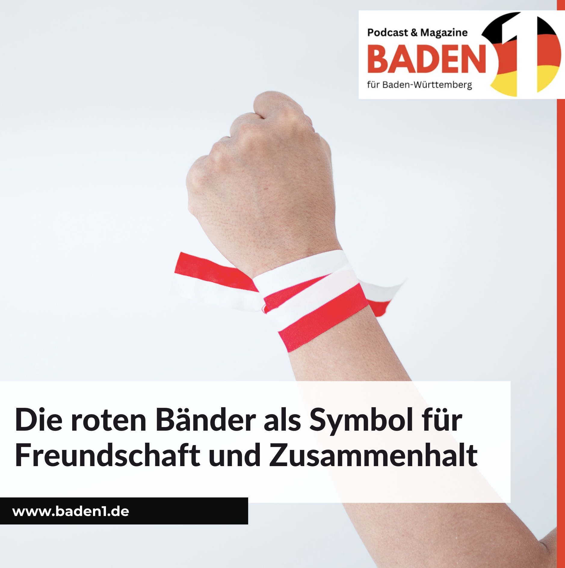 Die roten Bänder als Symbol für Freundschaft und Zusammenhalt
