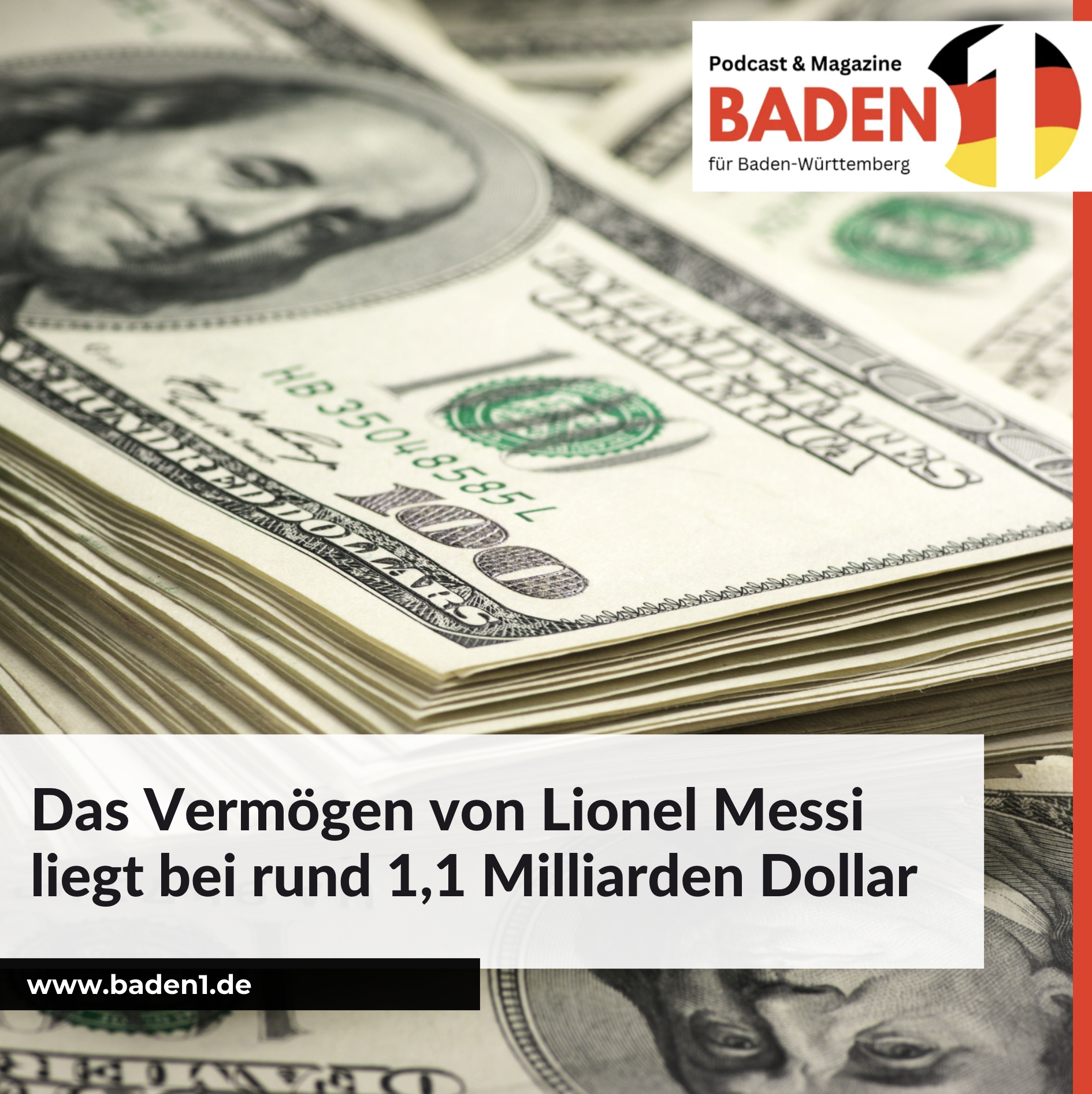 Das Vermögen von Lionel Messi liegt bei rund 1,1 Milliarden Dollar Das Vermögen von Lionel Messi liegt bei rund 1,1 Milliarden Dollar