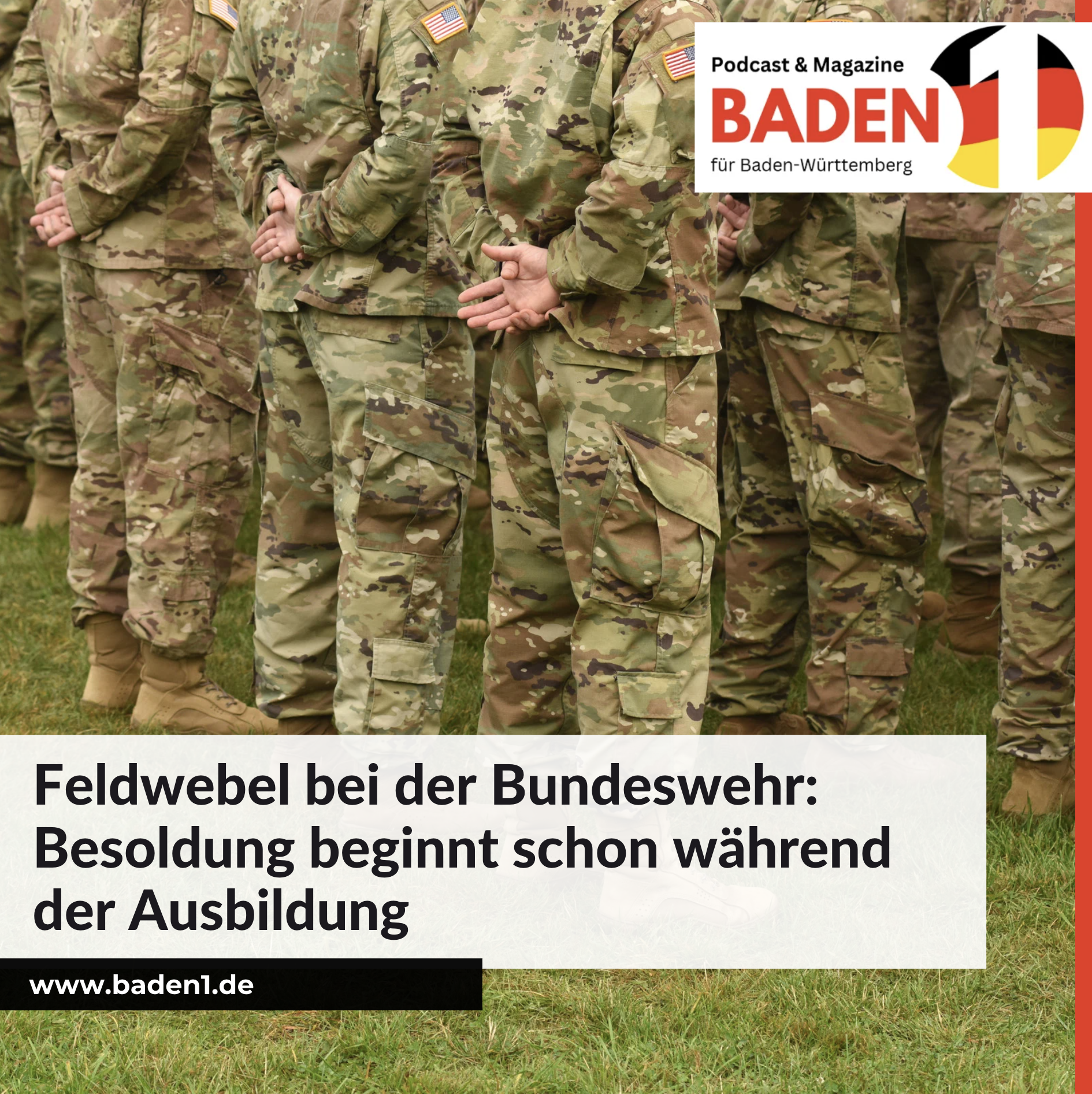 Feldwebel bei der Bundeswehr: Besoldung beginnt schon während der Ausbildung