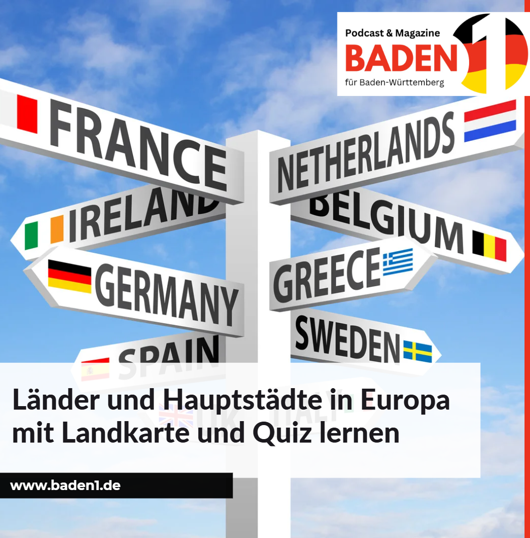 Länder und Hauptstädte in Europa mit Landkarte und Quiz lernen