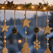 Hängende Weihnachtsdeko für das Fenster