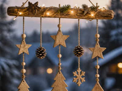 Hängende Weihnachtsdeko für das Fenster